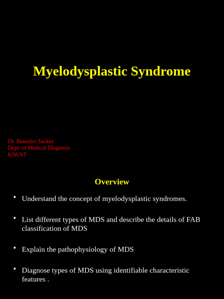 Understanding Myelodysplastic Syndromes | PDF | Haematopoiesis ...