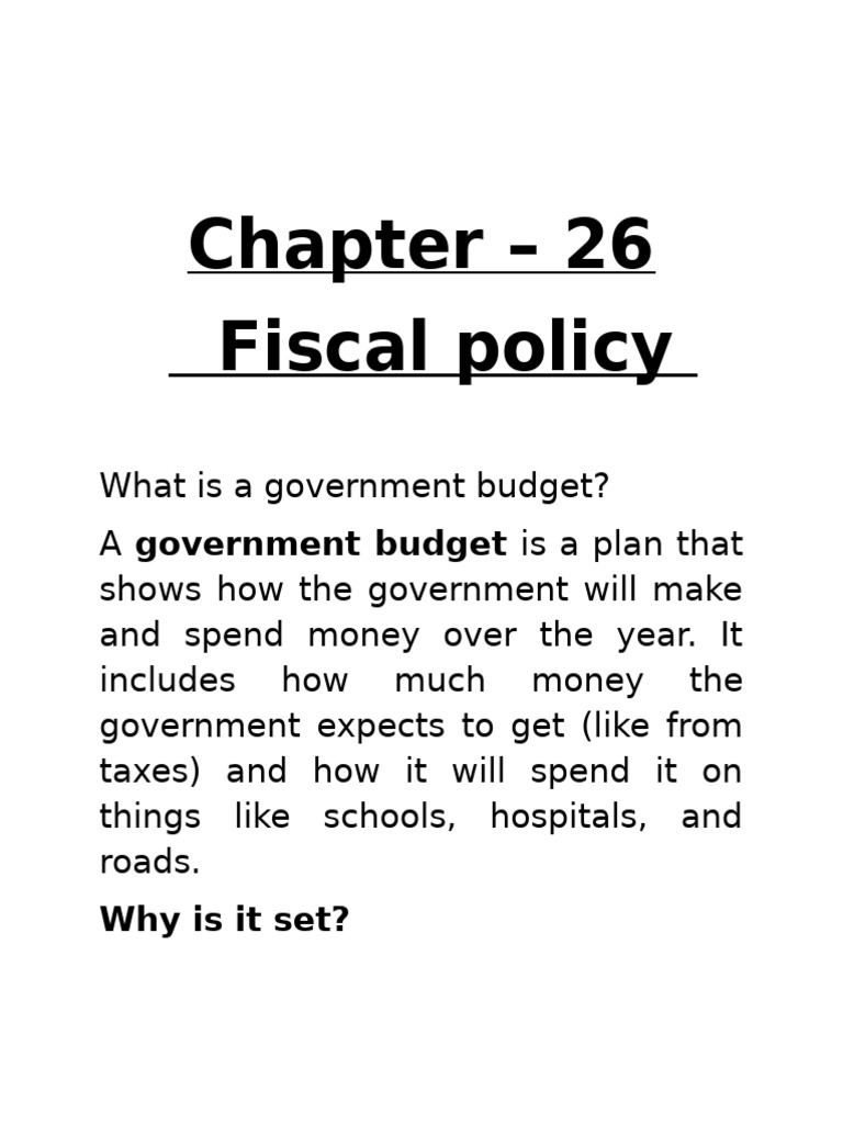 Chapter - 26 Fiscal Policy | PDF | Fiscal Policy | Taxes