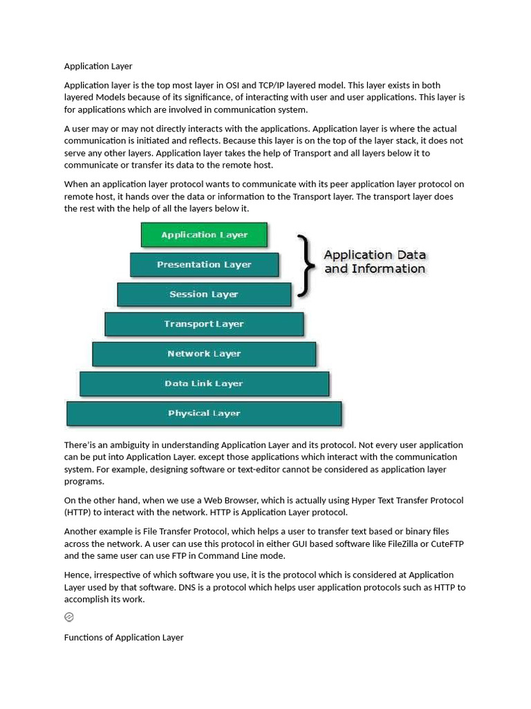Overview of Application Layer Functions | PDF | Client–Server Model ...