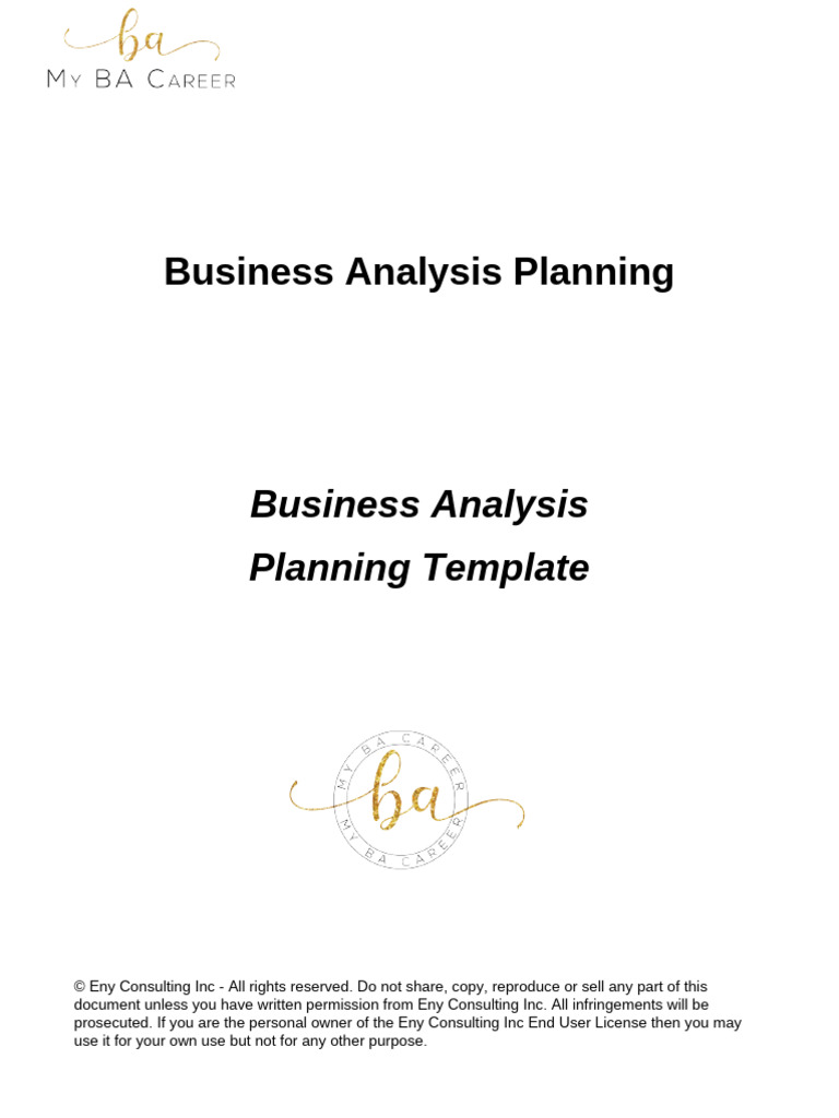 Business Analysis Planning Template | PDF | Business Analysis | Risk