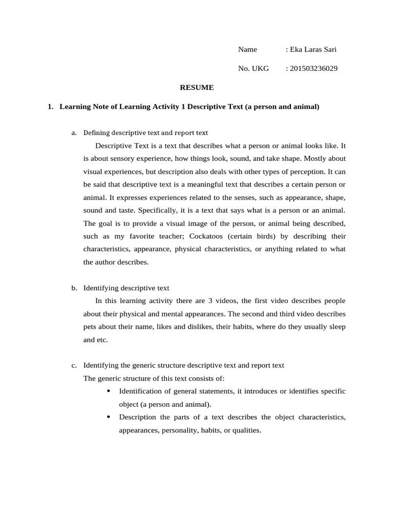 M3 - Eka Laras Sari - Learning Note 1-4 | PDF | Verb | Adjective