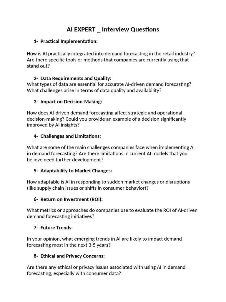 AI EXPERT - Interview Questions | PDF
