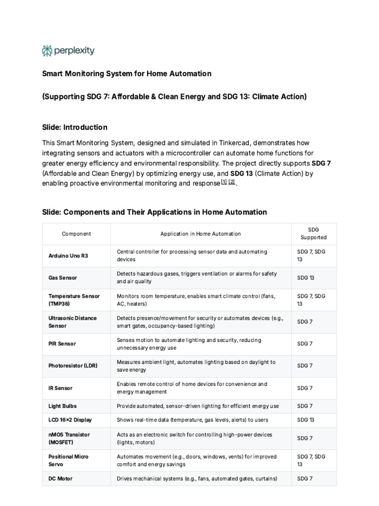 Smart Home Monitoring for Energy Efficiency | PDF | Sensor | Automation