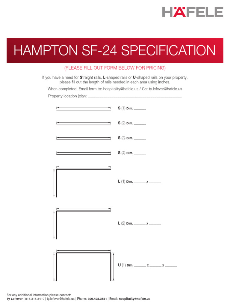 Hampton SF-24 Dimension Fillable Form | PDF
