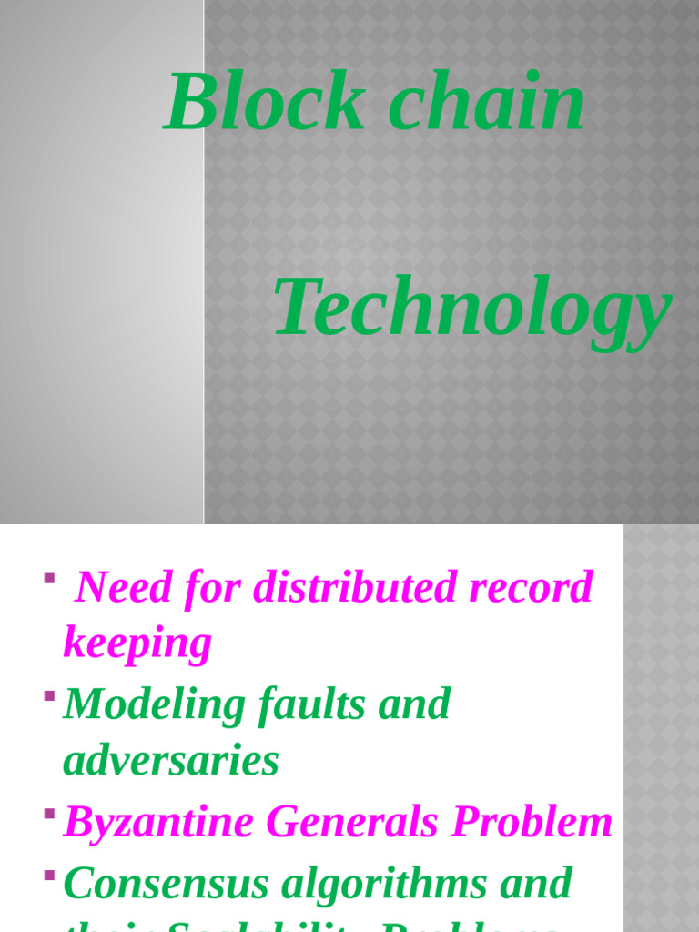 Seminar On Block Chain Technology | PDF | Fault Tolerance | Cryptography