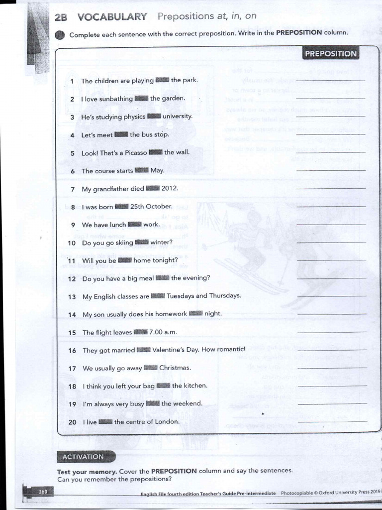 Vocabulary 2b English File Pre Int | PDF