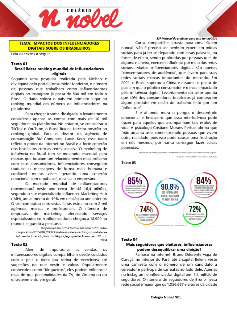 Impactos dos Influenciadores Digitais | PDF | Brasil