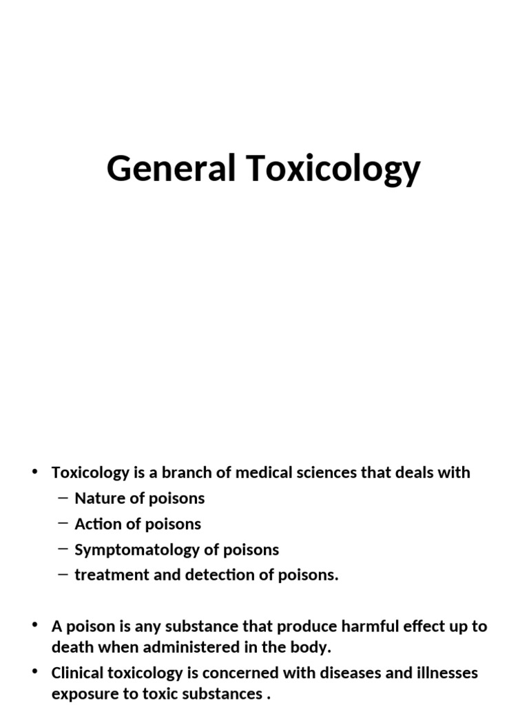General Toxicology | PDF | Hemodialysis | Poison