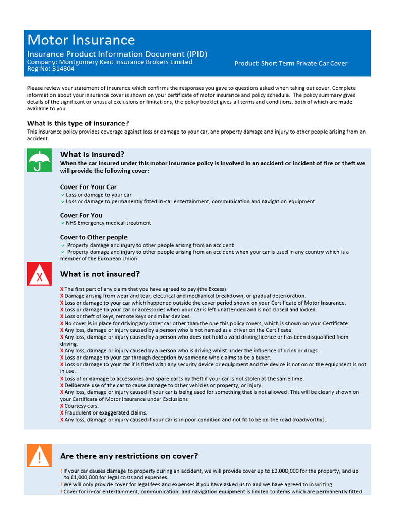 Benefits of Short Term Motor Insurance | PDF | Vehicle Insurance ...