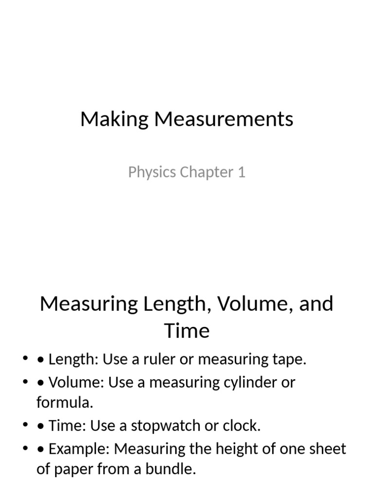 Making Measurements Presentation | PDF