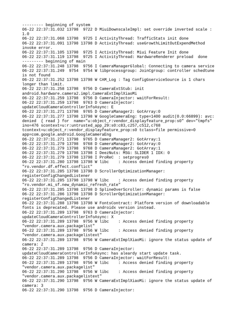 Camera Service Connection Logs | PDF | Software | Computing