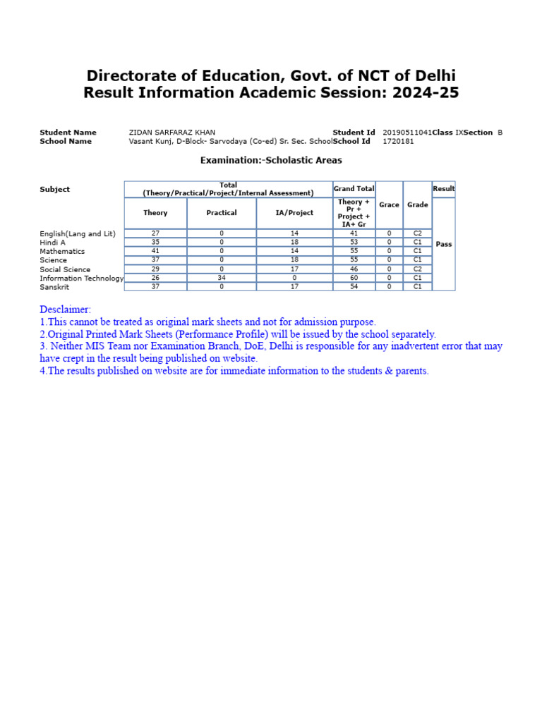 Edustud - Nic.in Result FrmPubliclevelResult 23 24.aspx Zidan | PDF