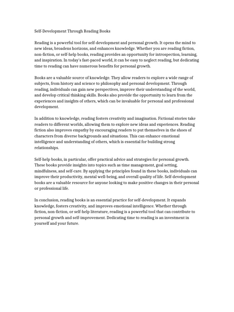 Reading for Self-Development | PDF