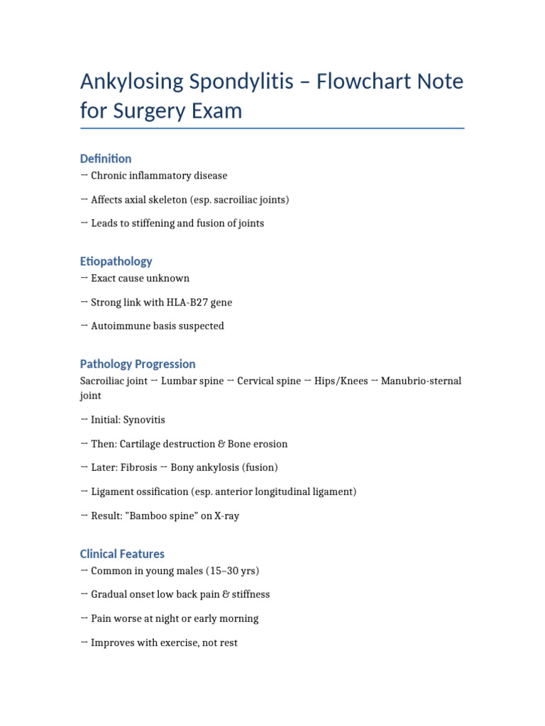 Ankylosing Spondylitis Overview | PDF | Vertebral Column | Diseases And ...