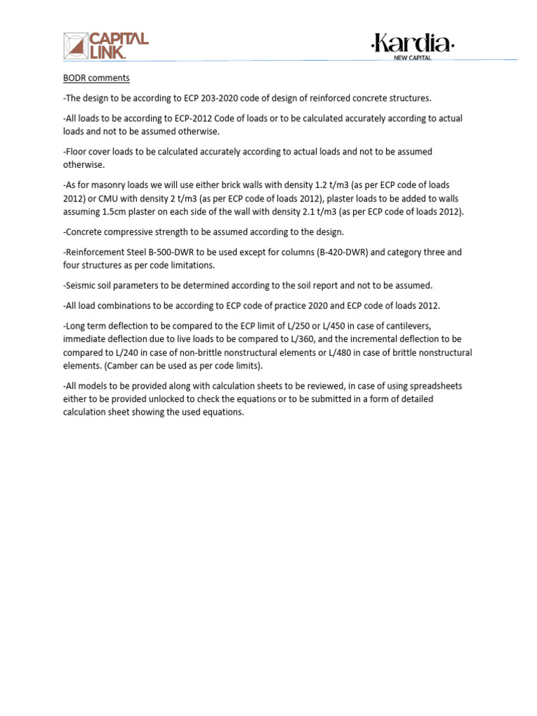 ECP 203-2020 Design Guidelines Summary | PDF