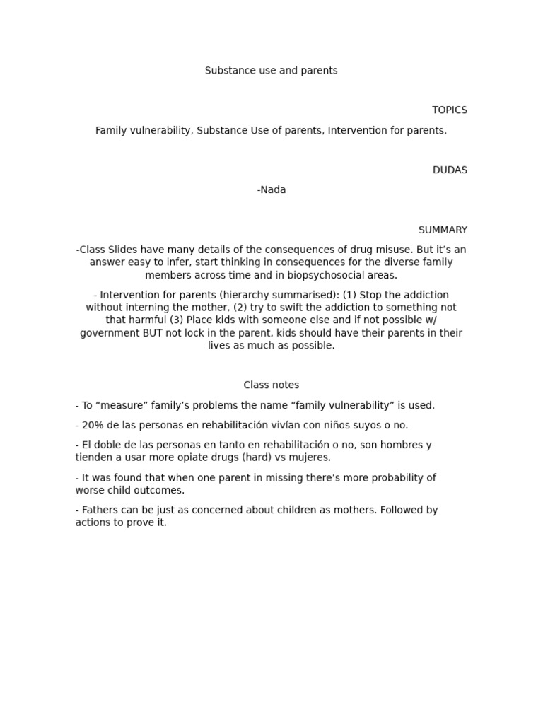 Substance Use and Family | PDF | Substance Abuse | Social Aspects Of ...