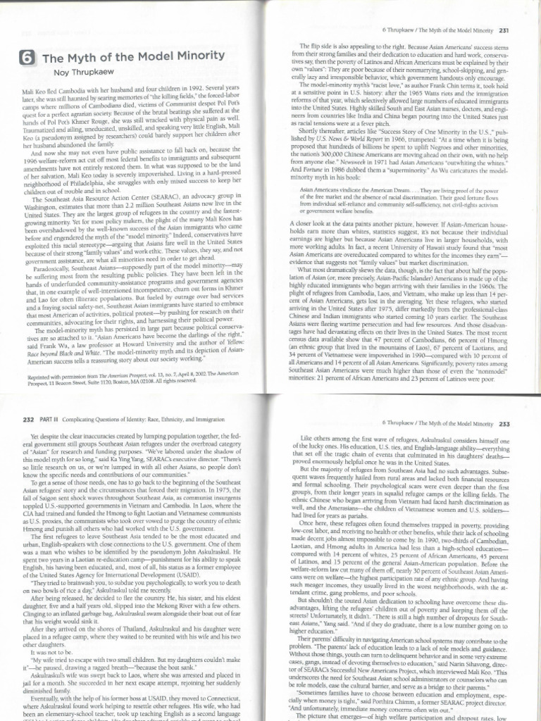 The Myth of The Model Minority | PDF