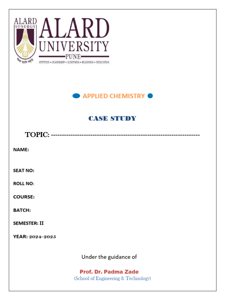 Case Study First Page Chem 11 | PDF