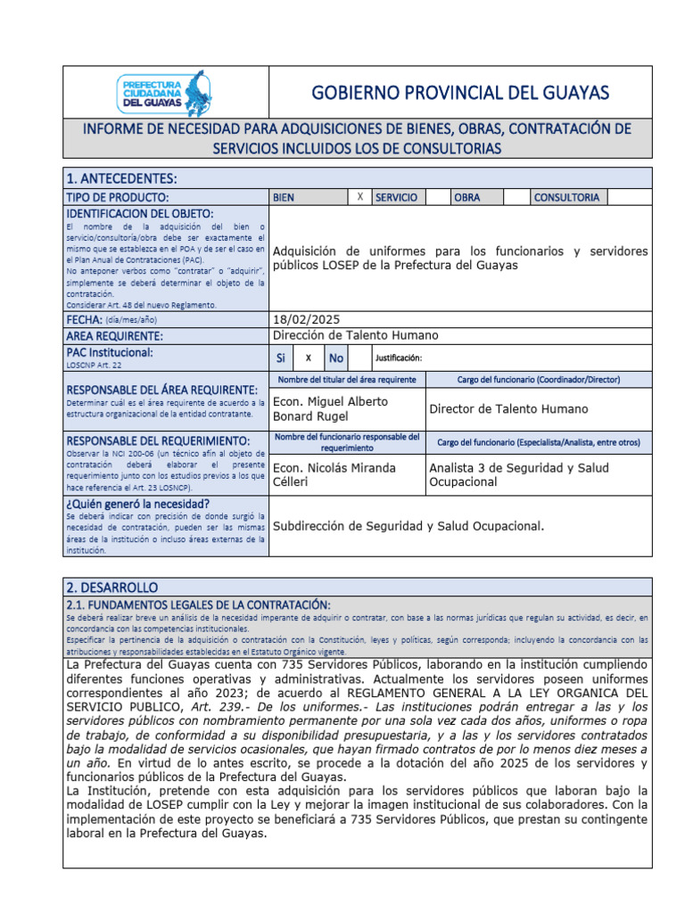 Adquisición de Uniformes para Servidores Públicos | PDF | Presupuesto ...