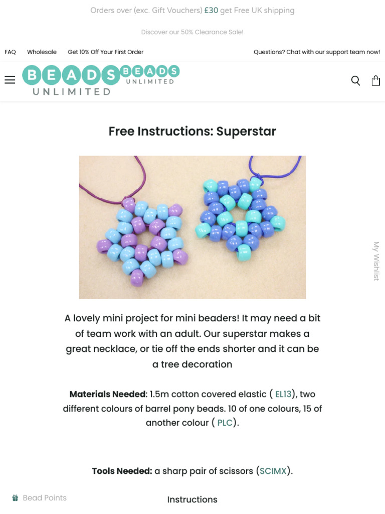 Superstar Beading Project Instructions | PDF