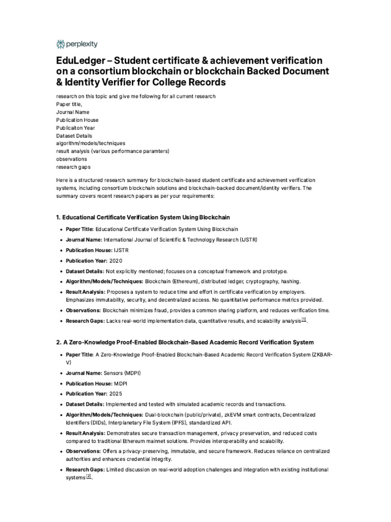 Blockchain for Academic Certificate Verification | PDF | Formal ...