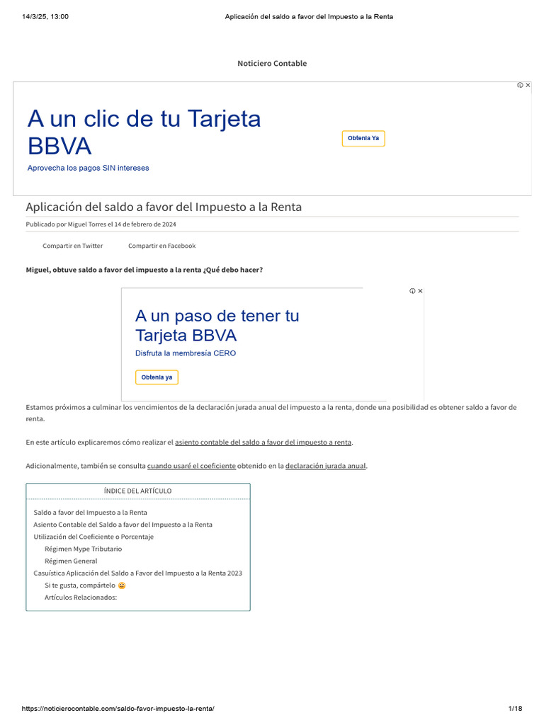 Aplicación del saldo a favor de renta | PDF | Impuesto sobre la renta ...