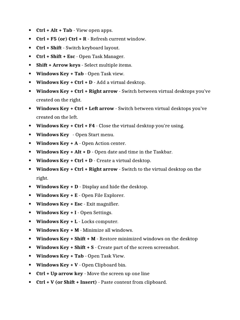 Windows Shortcuts | PDF