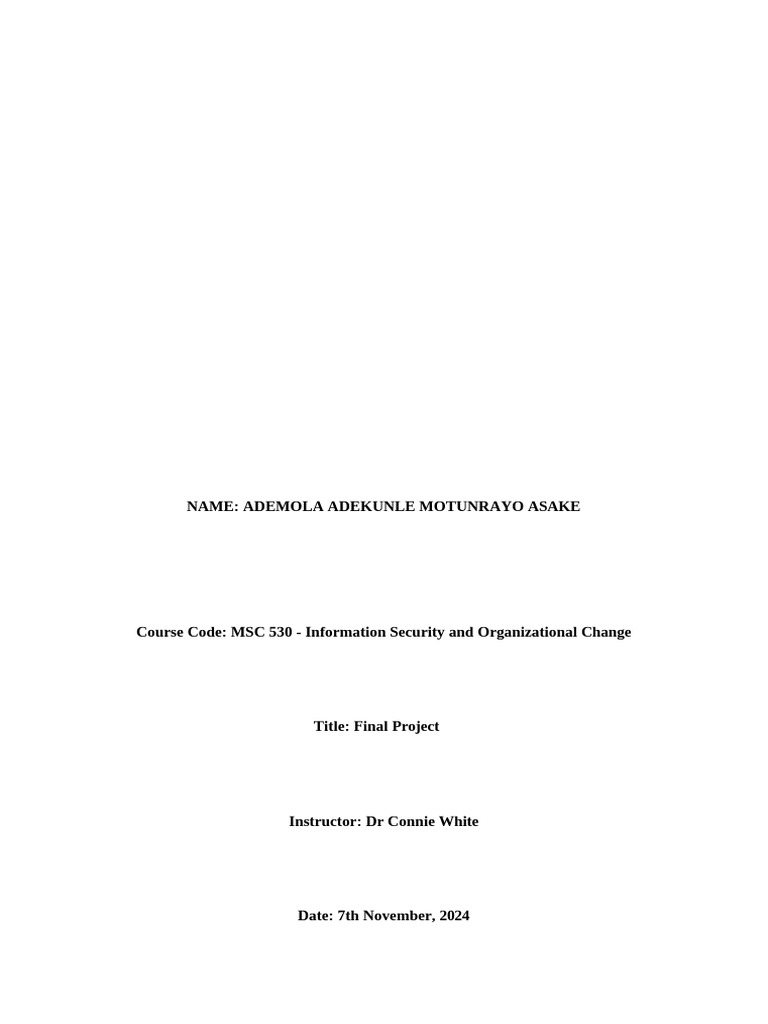 Ademola Final Project | PDF | Security | Computer Security