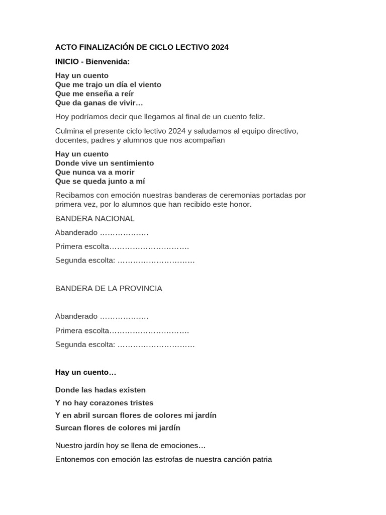Acto de Cierre Ciclo Lectivo 2024 | PDF