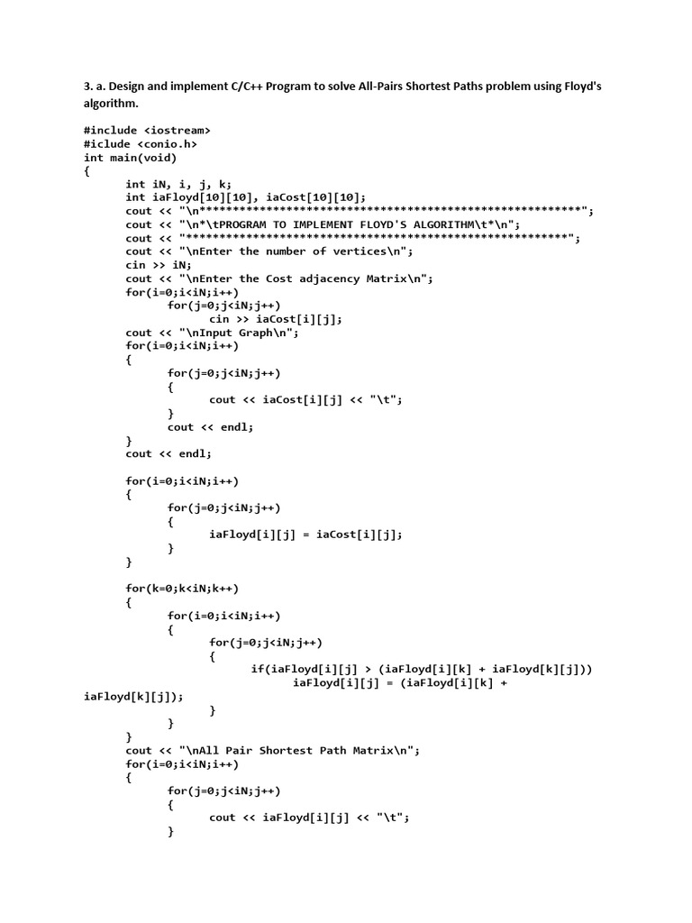 C++ Algorithms for Graph Pathfinding | PDF | C++ | Algorithms