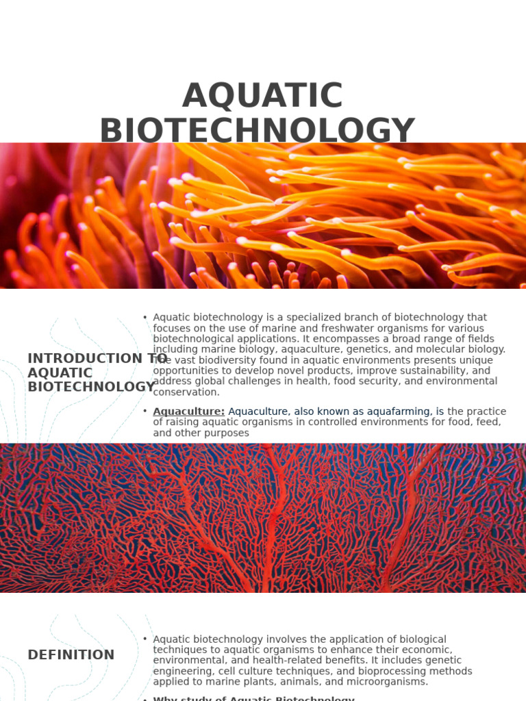 Aquatic Biotechnology: Prospects & Challenges | PDF | Biotechnology ...