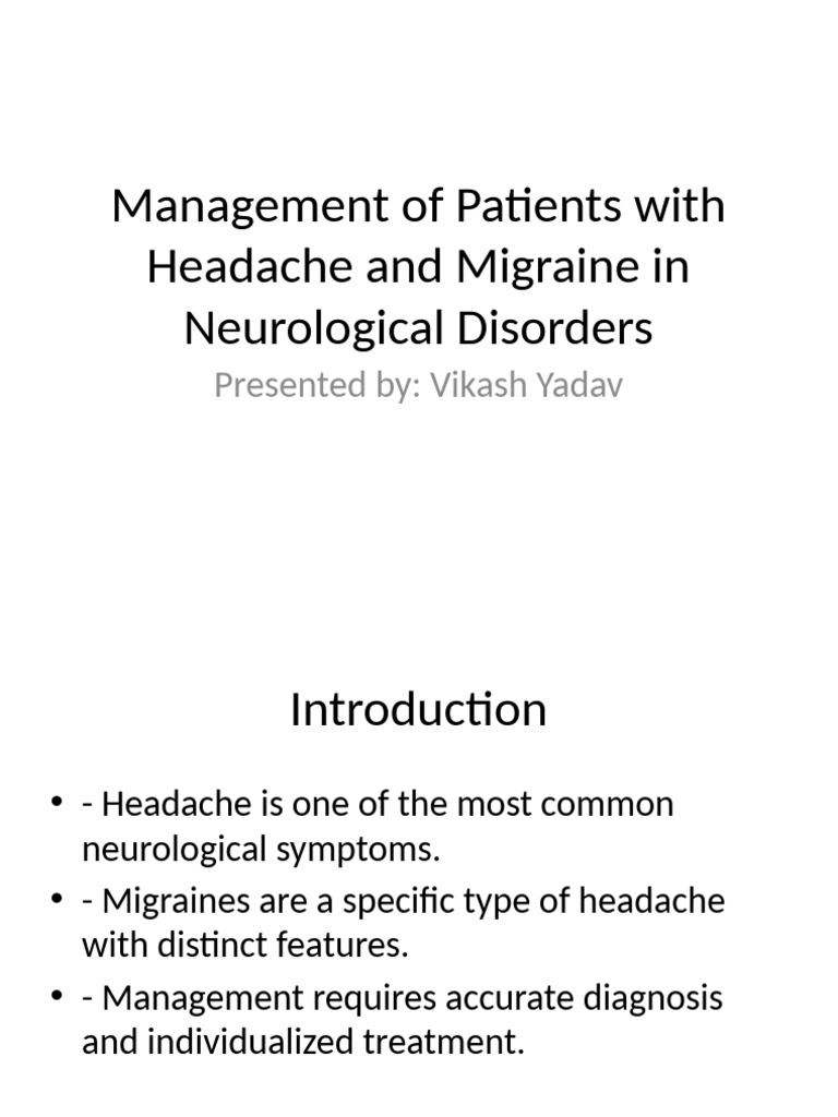 Headache and Migraine Management Guide | PDF