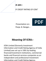 Presentation On:-: "Study of Credit Rating of Icra"