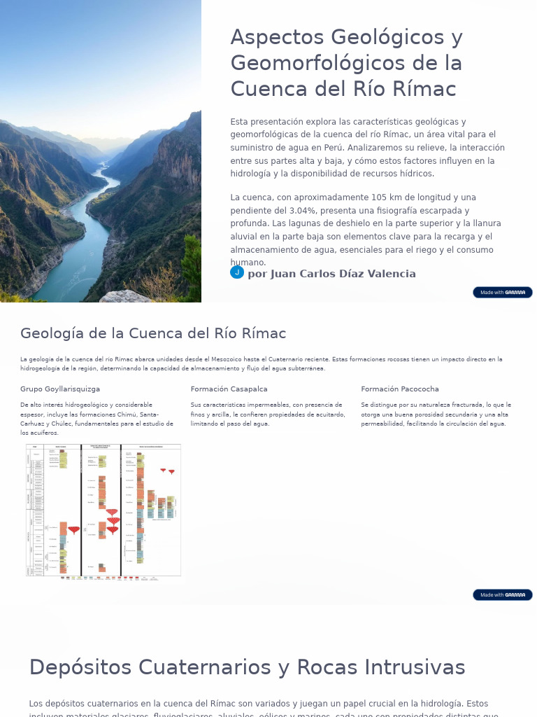 Geología y Geomorfología del Río Rímac | PDF | Agua subterránea ...