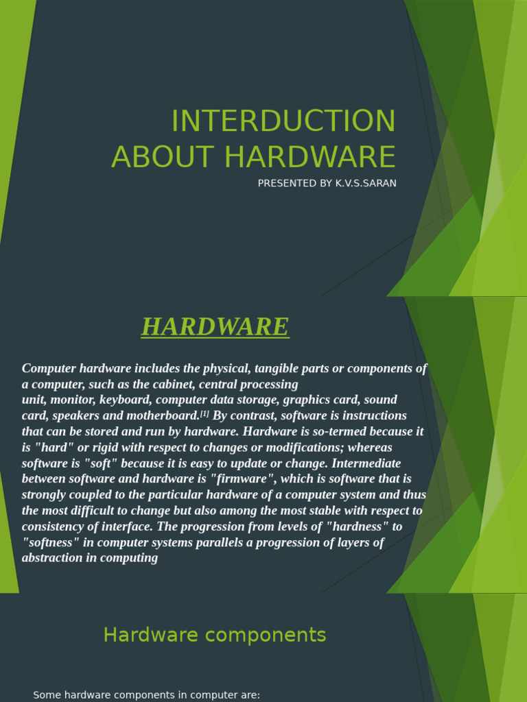 Overview of Computer Hardware Components | PDF | Computer Hardware ...