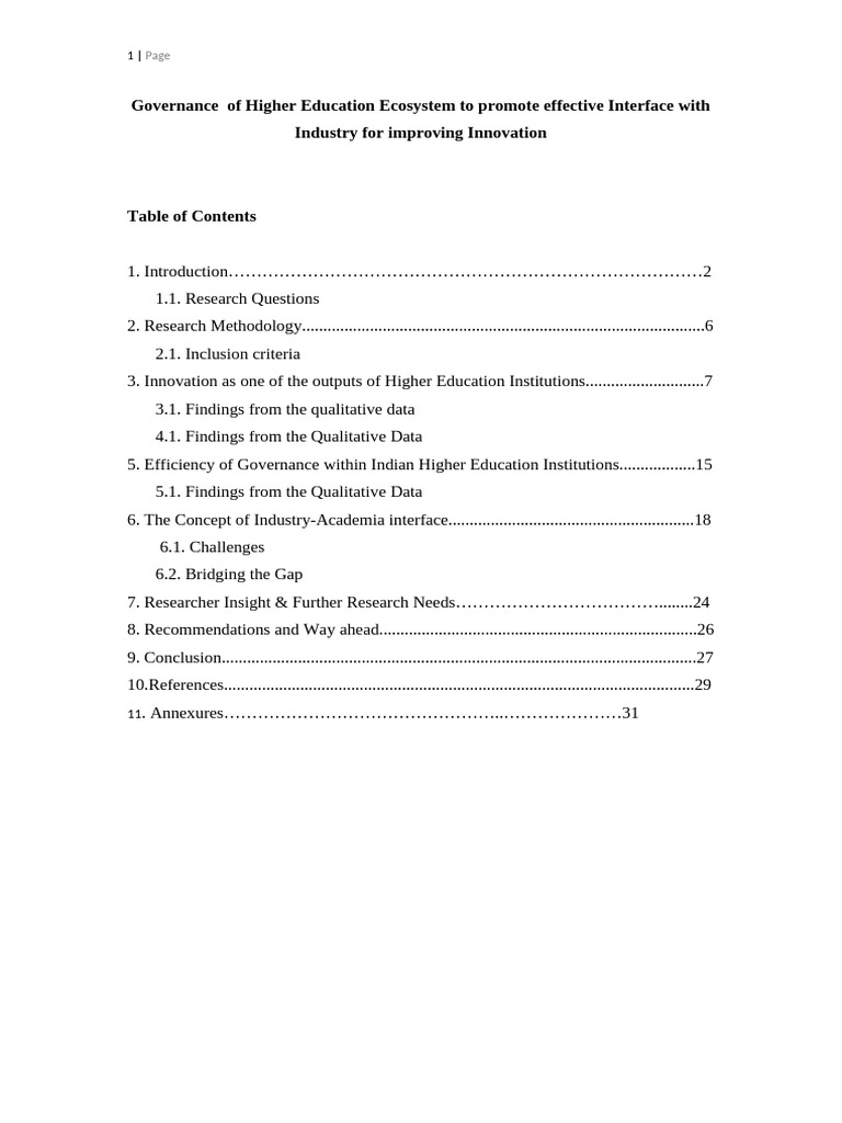 Governance in Higher Education for Innovation | PDF | Innovation ...