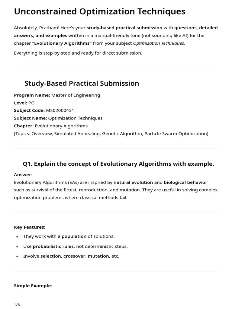 Evolutionary Algorithms in Optimization | PDF | Genetic Algorithm ...