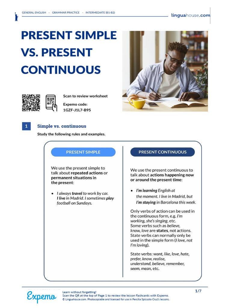 Present Simple vs. Continuous Guide | PDF