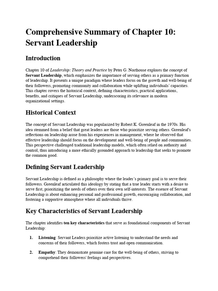 Understanding Servant Leadership Principles | PDF | Leadership ...