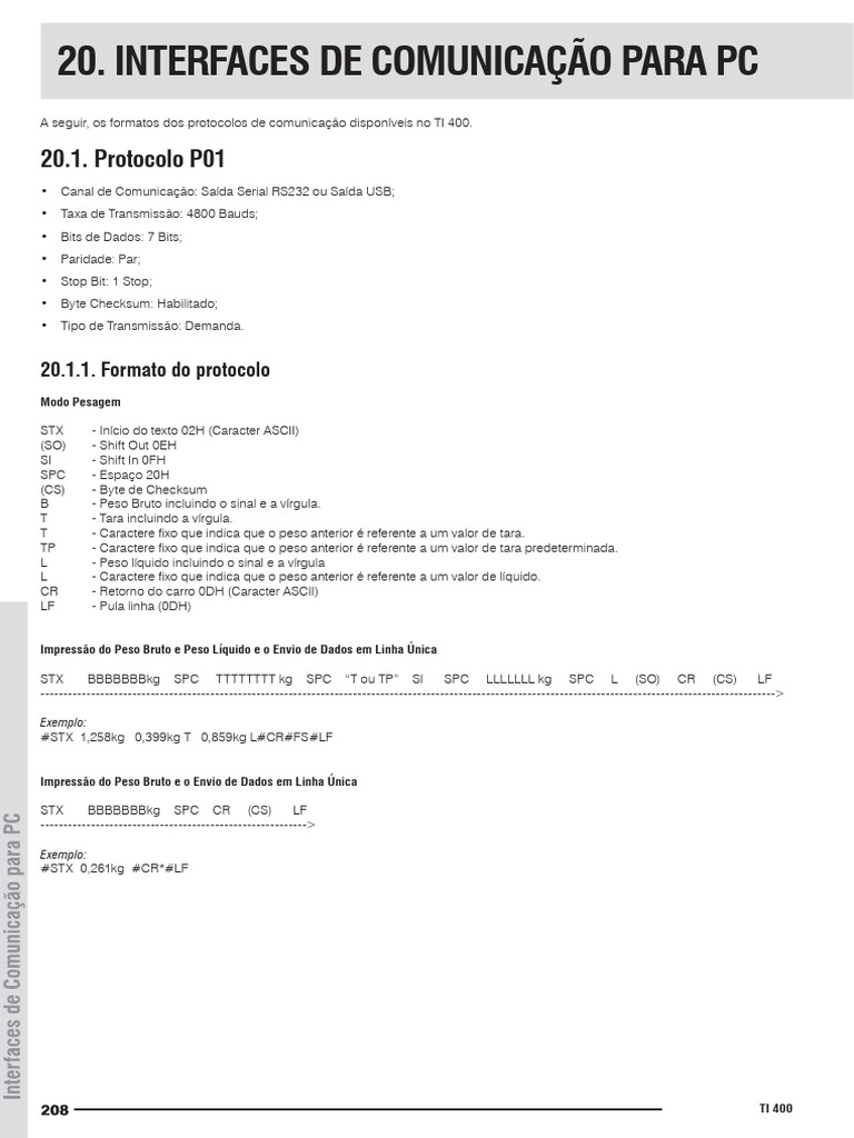 Protocolos de Comunicação TI 400 | PDF | Byte | Ascii
