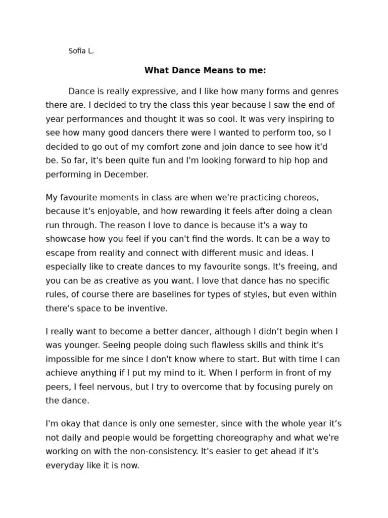 Dance Essay | PDF
