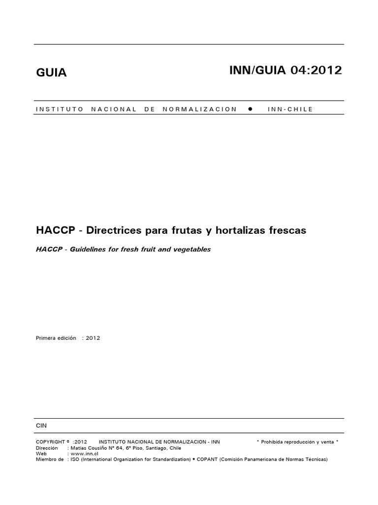 Inn-Guia 04-2012-046 | PDF | Análisis de Riesgo y Puntos Críticos de ...