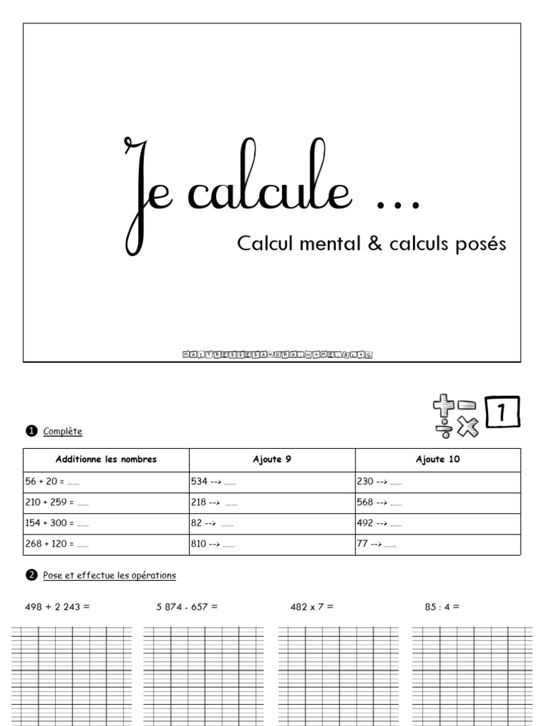 Calculs posés et mental CE2 | PDF