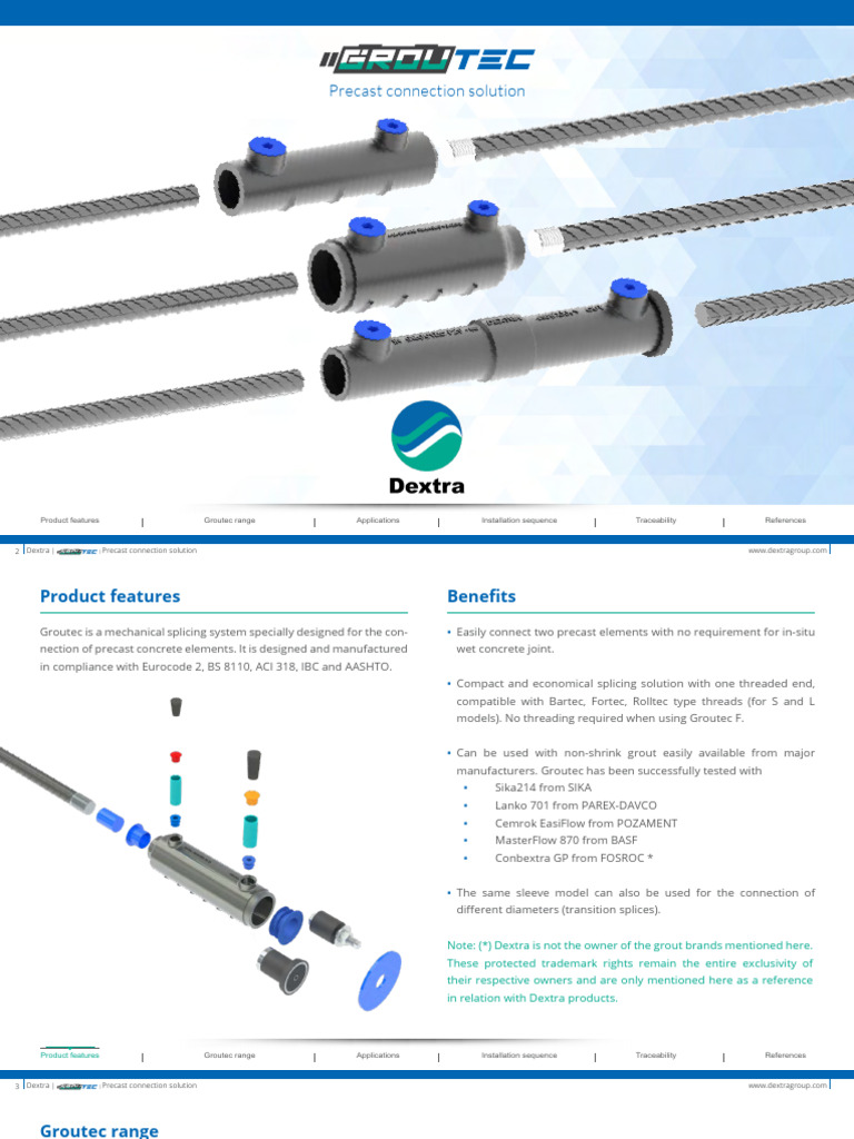 Dextra Groutec Interactive Brochure en 2412 | PDF | Precast Concrete ...