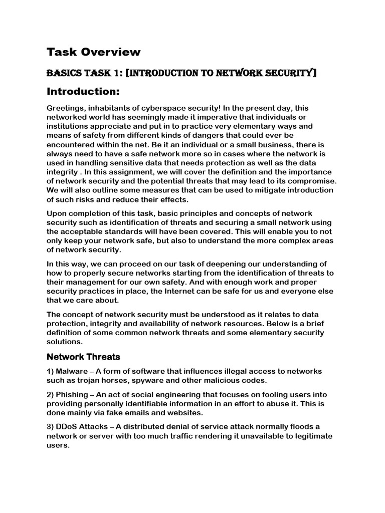 Introduction to Network Security Basics | PDF | Security | Computer ...