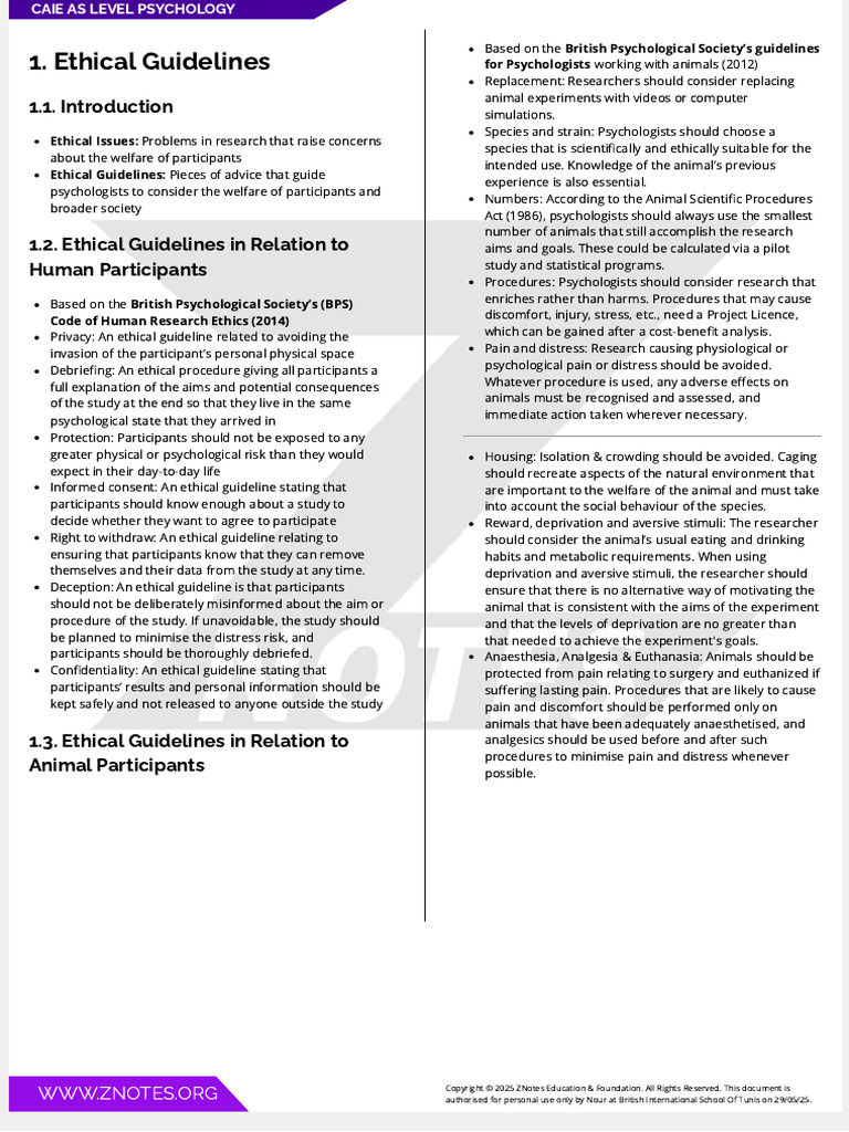 Ethical Guidelines in Psychology Research | PDF | Psychology | Pain