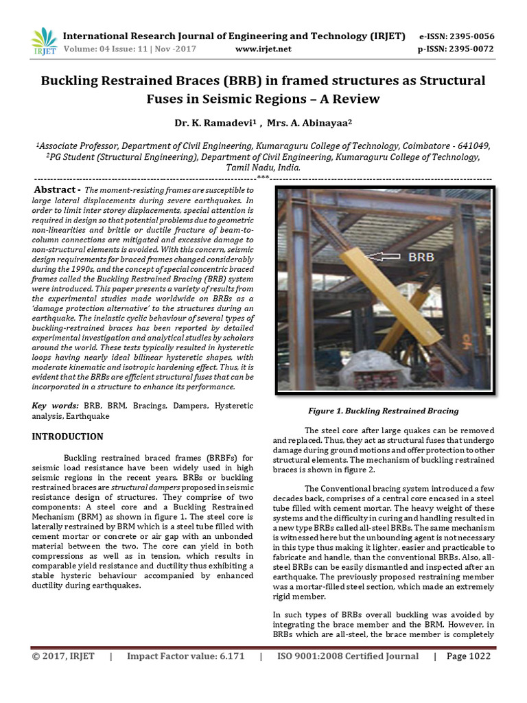 BRB Systems for Seismic Frame Protection | PDF | Buckling | Strength Of ...