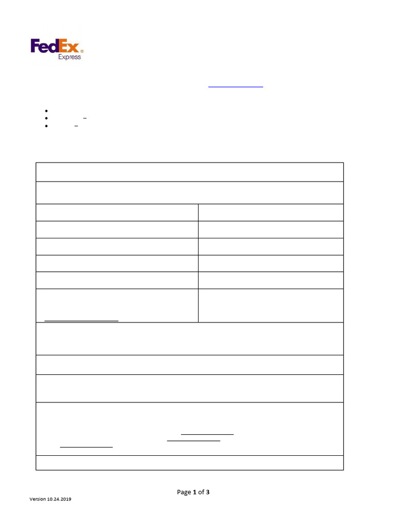 FedEx Corporate Account Application Form | PDF | Value Added Tax ...