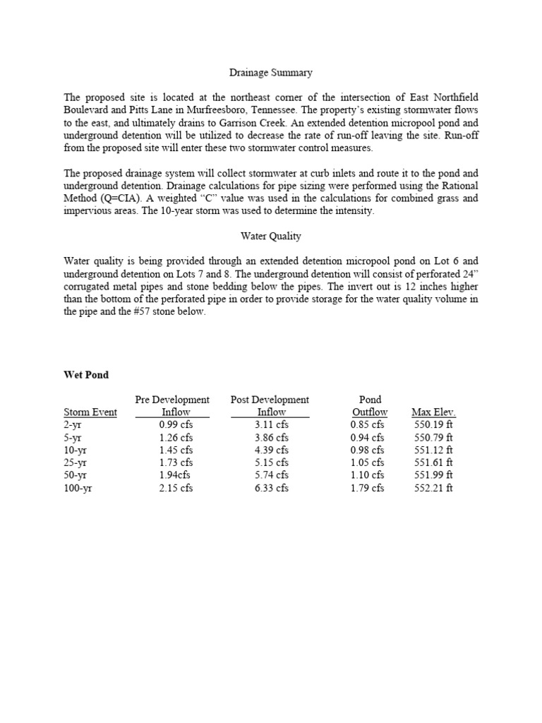 Drainage Summary 01 | PDF