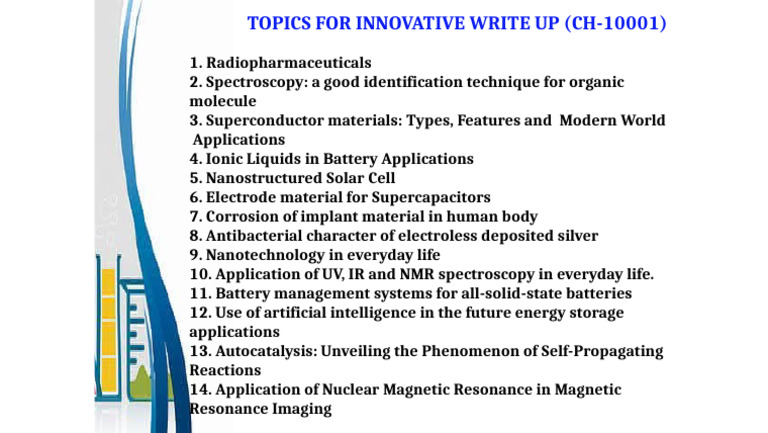 Innovative Topics in Science and Technology | PDF